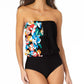 Blusa feminina Anne Cole Signature Summer Bunches preta tamanho 10