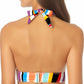 Biquíni feminino Anne Cole com listras onduladas Marilyn Halter, maiô multicolorido
