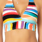 Biquíni feminino Anne Cole com listras onduladas Marilyn Halter, maiô multicolorido
