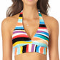 Biquíni feminino Anne Cole com listras onduladas Marilyn Halter, maiô multicolorido