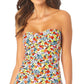 Anne Cole Feminino Ditsy Floral Twist Top Sem Alças Tankini Maiô Branco Multicolorido