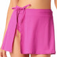 California Waves Junior's Saia Sarong Ribbed Cover Up Maiô Rosa