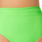 Calcinha de biquíni de cintura alta California Waves Junior, verde