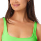 Top de biquíni bralette infantil California Waves verde