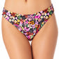 Calcinha de biquíni hipster estampada California Waves Junior, preta e multicolorida