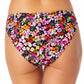Calcinha de biquíni hipster estampada California Waves Junior, preta e multicolorida