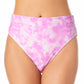 Calcinha de biquíni estampada de cintura alta California Waves Junior, maiô rosa