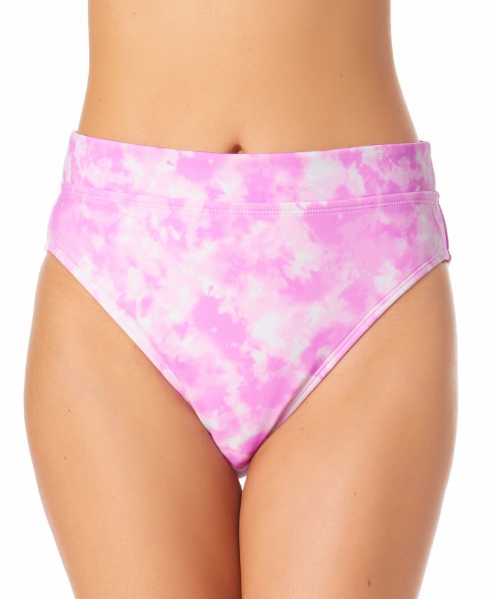 Calcinha de biquíni estampada de cintura alta California Waves Junior, maiô rosa