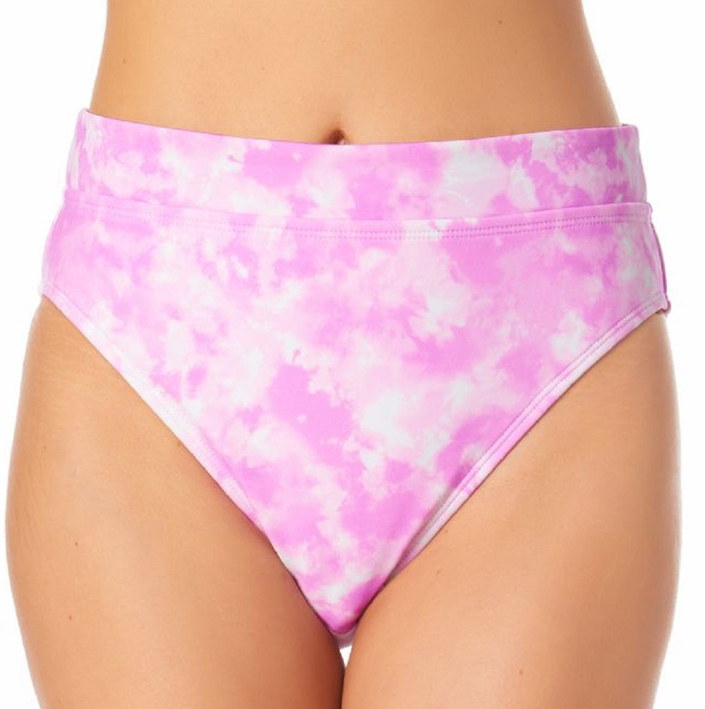 Calcinha de biquíni estampada de cintura alta California Waves Junior, maiô rosa