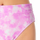 Calcinha de biquíni estampada de cintura alta California Waves Junior, maiô rosa