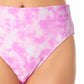 Calcinha de biquíni estampada de cintura alta California Waves Junior, maiô rosa
