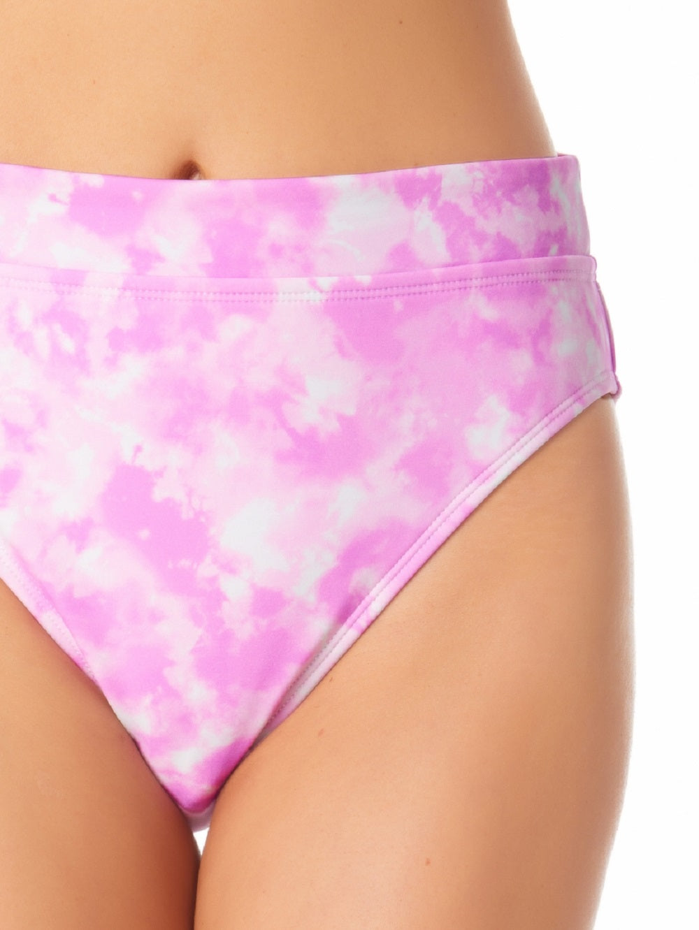 Calcinha de biquíni estampada de cintura alta California Waves Junior, maiô rosa