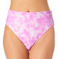 Calcinha de biquíni estampada de cintura alta California Waves Junior, maiô rosa