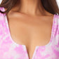 Biquíni com sutiã com aro V California Waves Junior, maiô rosa