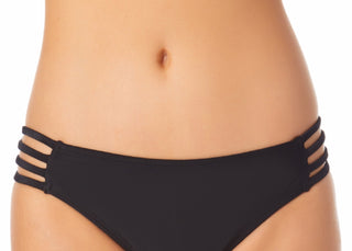 Biquíni California Waves Junior com tiras laterais hipster e maiô preto