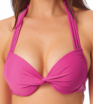 Top de biquíni push-up California Waves Junior's com aro roxo, tamanho extrapequeno