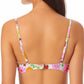 Top de biquíni bralette com aro estampado California Waves Junior, maiô branco