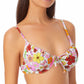 Top de biquíni bralette com aro estampado California Waves Junior, maiô branco
