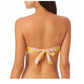 Biquíni feminino California Waves com estampa Smocked Bandeau, amarelo, tamanho X-S