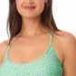 Biquíni Bralette com recorte estampado California Waves Junior, maiô verde