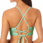 Biquíni Bralette com recorte estampado California Waves Junior, maiô verde