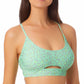 Biquíni Bralette com recorte estampado California Waves Junior, maiô verde