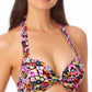 Biquíni California Waves Junior com aro estampado e push-up, maiô preto floral, tamanho pequeno