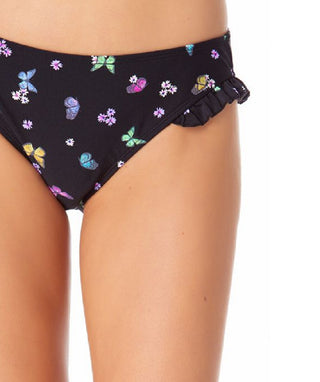 Biquíni California Waves Junior com babados e estampa hipster, preto