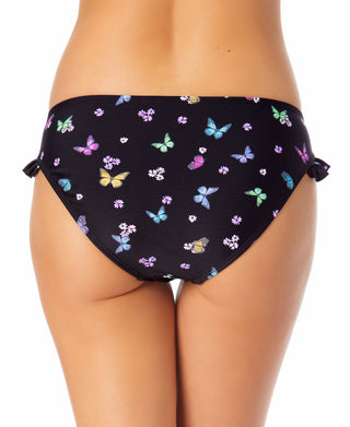 Biquíni California Waves Junior com babados e estampa hipster, preto