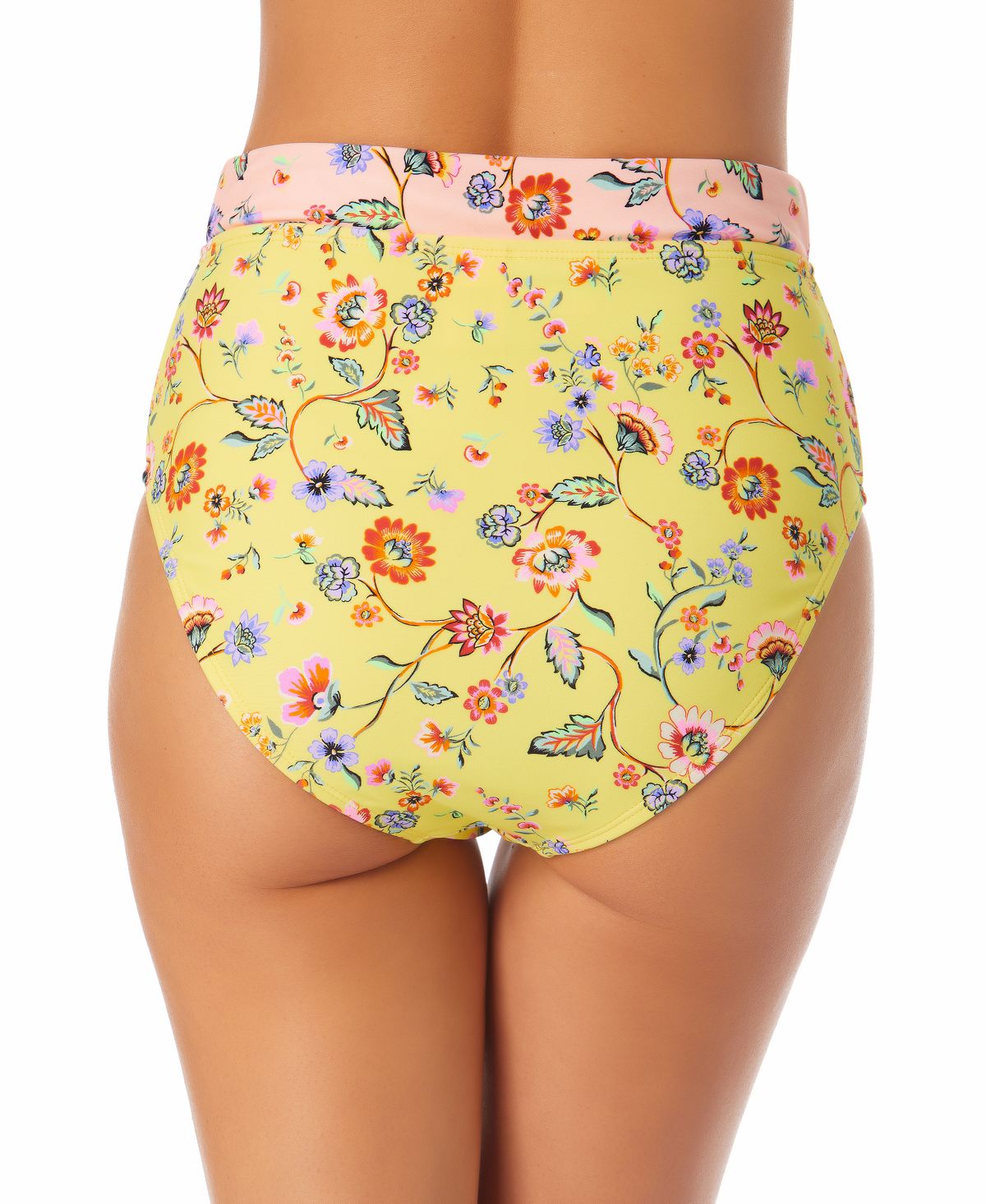 Calcinha de biquíni California Waves Junior de cintura alta, amarelo