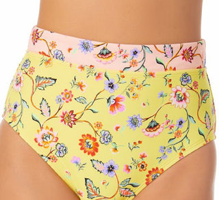 Calcinha de biquíni California Waves Junior de cintura alta, amarelo