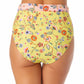 Calcinha de biquíni California Waves Junior de cintura alta, amarelo