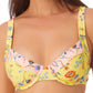 Biquíni com aro estampado California Waves Junior, amarelo