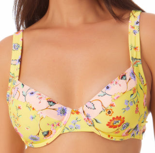 Biquíni com aro estampado California Waves Junior, amarelo