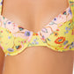 Biquíni com aro estampado California Waves Junior, amarelo