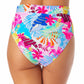 Calcinha de biquíni estampada California Waves Junior com cintura alta e maiô branco