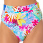 Calcinha de biquíni estampada California Waves Junior com cintura alta e maiô multitamanho pequeno