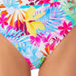 Calcinha de biquíni estampada California Waves Junior com cintura alta e maiô multitamanho pequeno