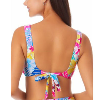 Biquíni com estampa floral California Waves Juniors feminino, tamanho GG, branco