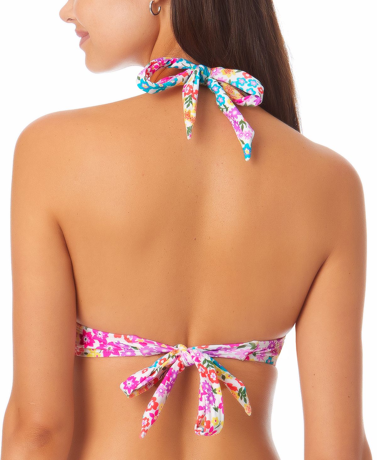 Biquíni com aro push-up estampado California Waves Junior, maiô branco