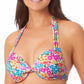 Biquíni com aro push-up estampado California Waves Junior, maiô branco