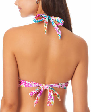 Biquíni com aro push-up estampado California Waves Junior, maiô branco