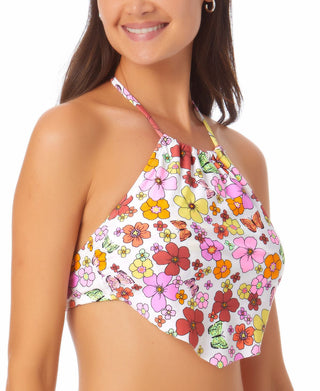 Biquíni California Waves Junior's Handkerchief Halter Top Maiô Branco
