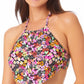 Biquíni California Waves Junior's Handkerchief Halter Top Maiô Preto Multicolorido