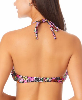 Biquíni California Waves Junior's Handkerchief Halter Top Maiô Preto Multicolorido