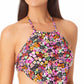 Biquíni California Waves Junior's Handkerchief Halter Top Maiô Preto Multicolorido