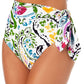 Calcinha de banho feminina Anne Cole com estampa Paisley e cintura alta, maiô branco