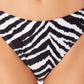 Calcinha de biquíni hipster com estampa de zebra California Waves Junior, preto