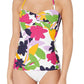 Anne Cole Top Tankini Sem Alças Floral Twist Bold Feminino, Branco, Tamanho Pequeno