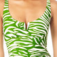Maiô feminino Anne Cole Zebra V Wire One Piece, verde, tamanho 16